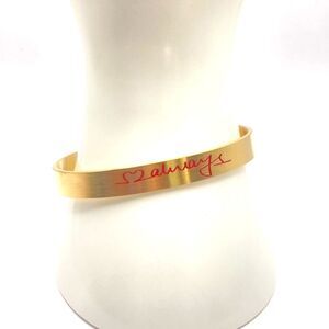 Maximalist Gold Always Message Cuff Bracelet